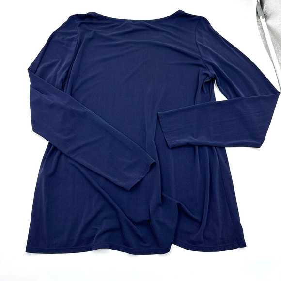 Eileen Fisher Crewneck Silk Long Sleeve Blouse Size Medium - Picture 8 of 11